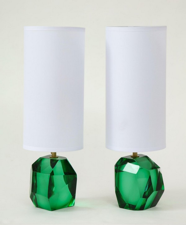 Alberto Dona Pair Of Solid Emerald Green Jewel Murano Glass Lamps Italy Signed 362762 1553310 Master.jpg