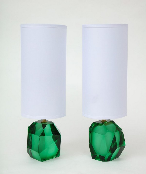Alberto Dona Pair Of Solid Emerald Green Jewel Murano Glass Lamps Italy Signed 362762 1553312 Master.jpg