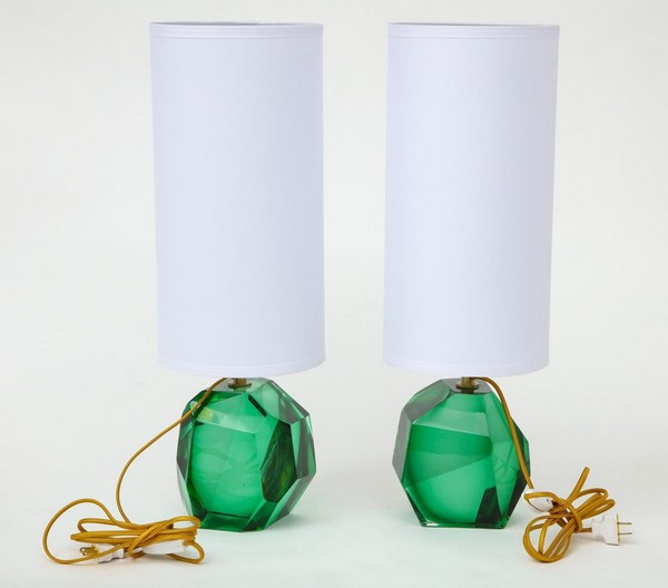 Alberto Dona Pair Of Solid Emerald Green Jewel Murano Glass Lamps Italy Signed 362762 1553319 Master.jpg