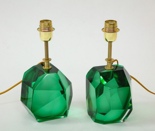 Alberto Dona Pair Of Solid Emerald Green Jewel Murano Glass Lamps Italy Signed 362762 1553320 Master.jpg