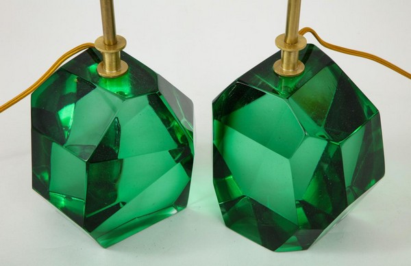 Alberto Dona Pair Of Solid Emerald Green Jewel Murano Glass Lamps Italy Signed 362762 1553321 Master.jpg