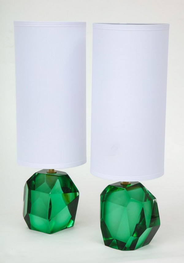 Alberto Dona Pair Of Solid Emerald Green Jewel Murano Glass Lamps Italy Signed 362762 1553324 Master.jpg