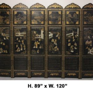 Antique Chinese Painted Six Panel Screen Master.jpg