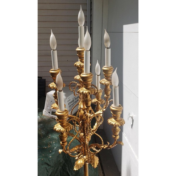 Early 20th Century Italian Metal Gold Gilt Cadelabra Floor Lamp 2 Master.jpg