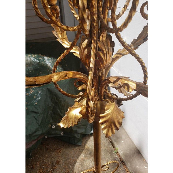 Early 20th Century Italian Metal Gold Gilt Cadelabra Floor Lamp 3 Master.jpg