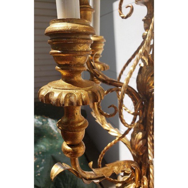 Early 20th Century Italian Metal Gold Gilt Cadelabra Floor Lamp 4 Master.jpg