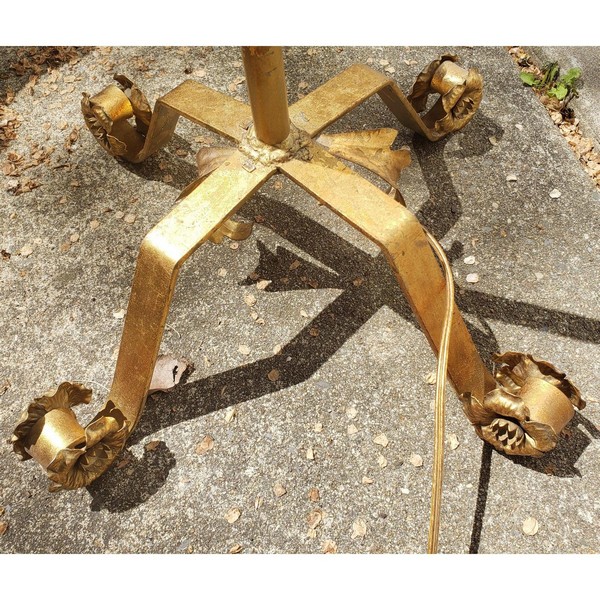 Early 20th Century Italian Metal Gold Gilt Cadelabra Floor Lamp 7 Master.jpg