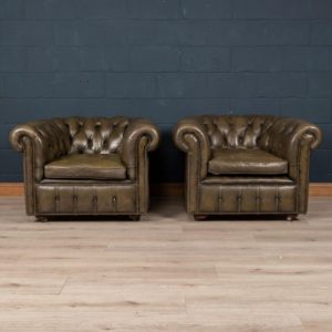 Pushkin Antiques Stylish 20thc Pair Of Chesterfield Leather Armchairs C 1970 4 Master.jpg