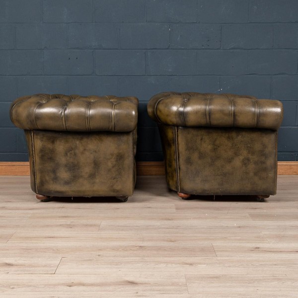 Pushkin Antiques Stylish 20thc Pair Of Chesterfield Leather Armchairs C 1970 7 Master.jpg