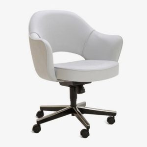 Saarinen Executive Arm Chair In Fog Luxe Suede Swivel Base 1 Of 6 3 Master.jpg
