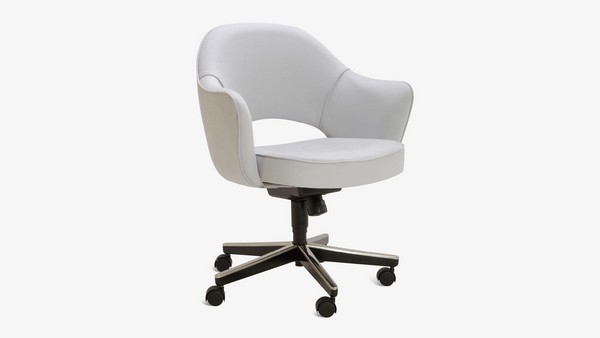 Saarinen Executive Arm Chair In Fog Luxe Suede Swivel Base 1 Of 6 3 Master.jpg