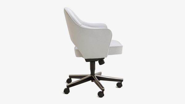 Saarinen Executive Arm Chair In Fog Luxe Suede Swivel Base 1 Of 6 5 Master.jpg