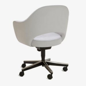 Saarinen Executive Arm Chair In Fog Luxe Suede Swivel Base 1 Of 6 6 Master.jpg