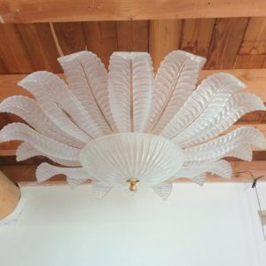 Very Large Barovier And Toso Leaves Murano Glass Flush Mount Chandelier Gold Plated Mounts 2 Available Italy Mid Century 1970s 1 Master.jpg