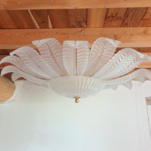 Very Large Barovier And Toso Leaves Murano Glass Flush Mount Chandelier Gold Plated Mounts 2 Available Italy Mid Century 1970s 2 Master.jpg