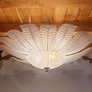 Very Large Barovier And Toso Leaves Murano Glass Flush Mount Chandelier Gold Plated Mounts 2 Available Italy Mid Century 1970s 3 Master.jpg
