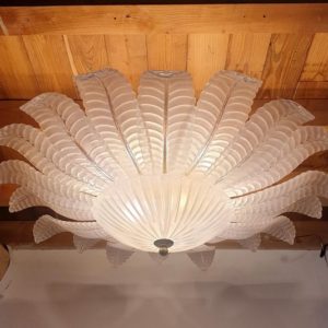 Very Large Barovier And Toso Leaves Murano Glass Flush Mount Chandelier Gold Plated Mounts 2 Available Italy Mid Century 1970s 4 Master.jpg