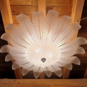 Very Large Barovier And Toso Leaves Murano Glass Flush Mount Chandelier Gold Plated Mounts 2 Available Italy Mid Century 1970s 5 Master.jpg