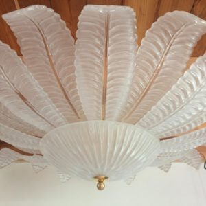 Very Large Barovier And Toso Leaves Murano Glass Flush Mount Chandelier Gold Plated Mounts 2 Available Italy Mid Century 1970s 7 Master.jpg
