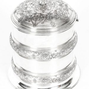X0051 Antique Silver Plate Drum Biscuit Box Elkington And Co 19th Century 6 Master.jpg