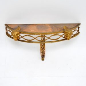 Antique Victorian French Gilt Bronze Marble Wall Mounting Console Side Table 1 Master.jpg