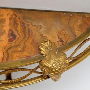 Antique Victorian French Gilt Bronze Marble Wall Mounting Console Side Table 5 Master.jpg