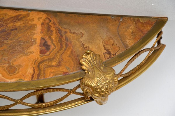 Antique Victorian French Gilt Bronze Marble Wall Mounting Console Side Table 5 Master.jpg