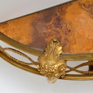 Antique Victorian French Gilt Bronze Marble Wall Mounting Console Side Table 6 Master.jpg