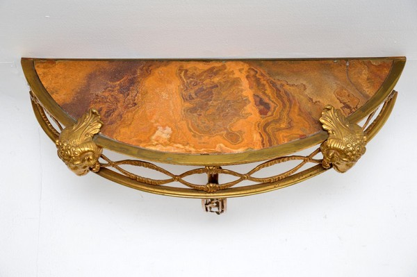 Antique Victorian French Gilt Bronze Marble Wall Mounting Console Side Table 7 Master.jpg