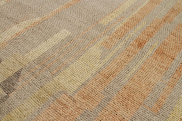 Detail Taupe Orange Geometric Modern Distressed Rug 60816 Nazmiyal Master.jpg