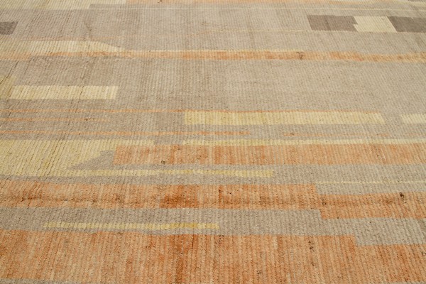 Details Taupe Orange Geometric Modern Distressed Rug 60816 Nazmiyal Master.jpg