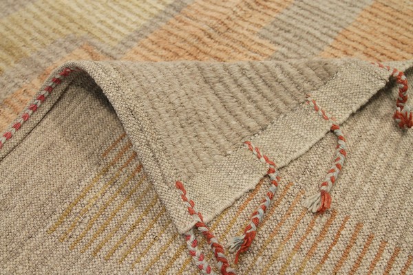 Pile Taupe Orange Geometric Modern Distressed Rug 60816 Nazmiyal Master.jpg