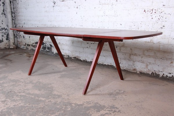 Poul Volther Danish Modern Teak Scissor Leg Dining Table Circa 1950 4032 Master.jpg