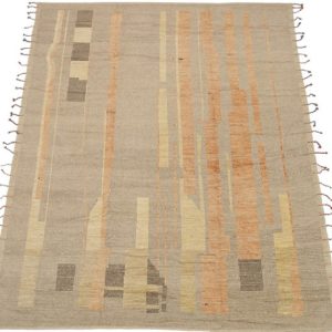 Whole Taupe Orange Geometric Modern Distressed Rug 60816 Nazmiyal Master.jpg